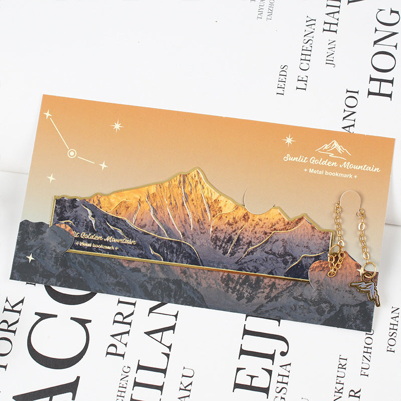 Novellea - Snowy-Mountain Matching-Charm Bookmark