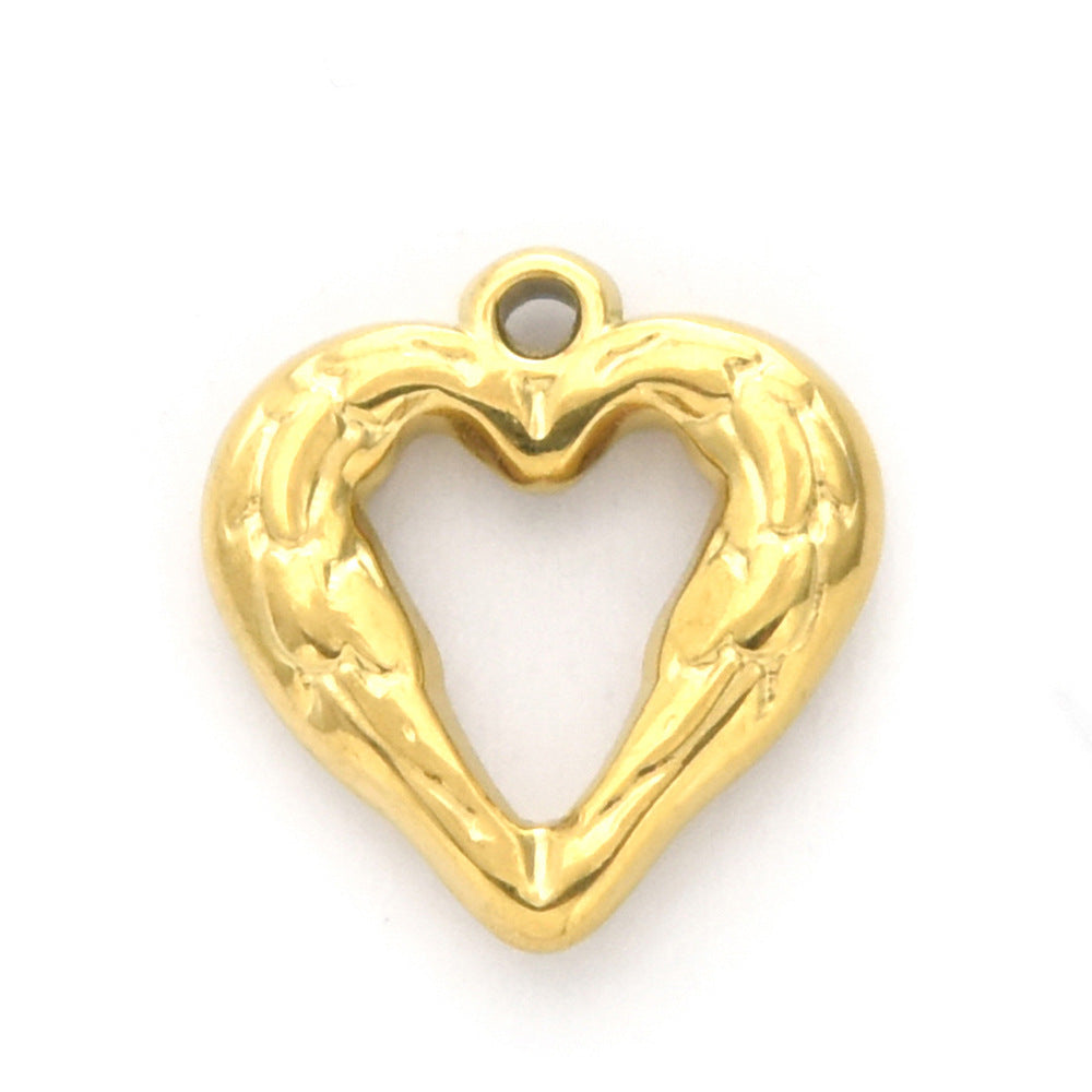 Elvane - Gold-Tone or Silver-Tone Open-Heart Pendant Only