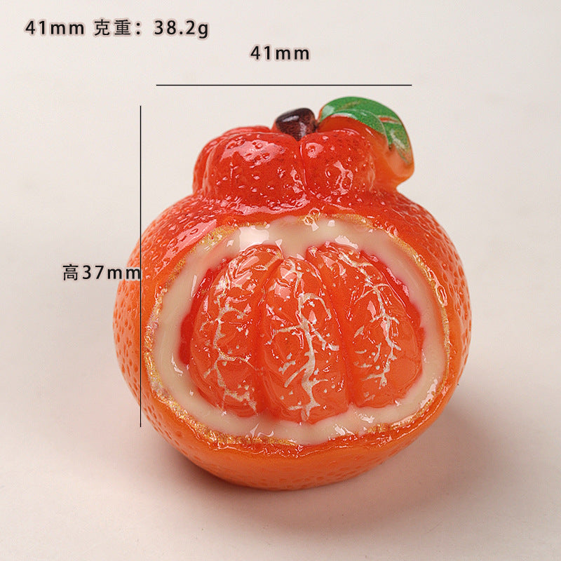 卡通diy树脂配件饰品立体特大耙耙柑奶油胶发夹鞋扣钥匙扣吊坠配
