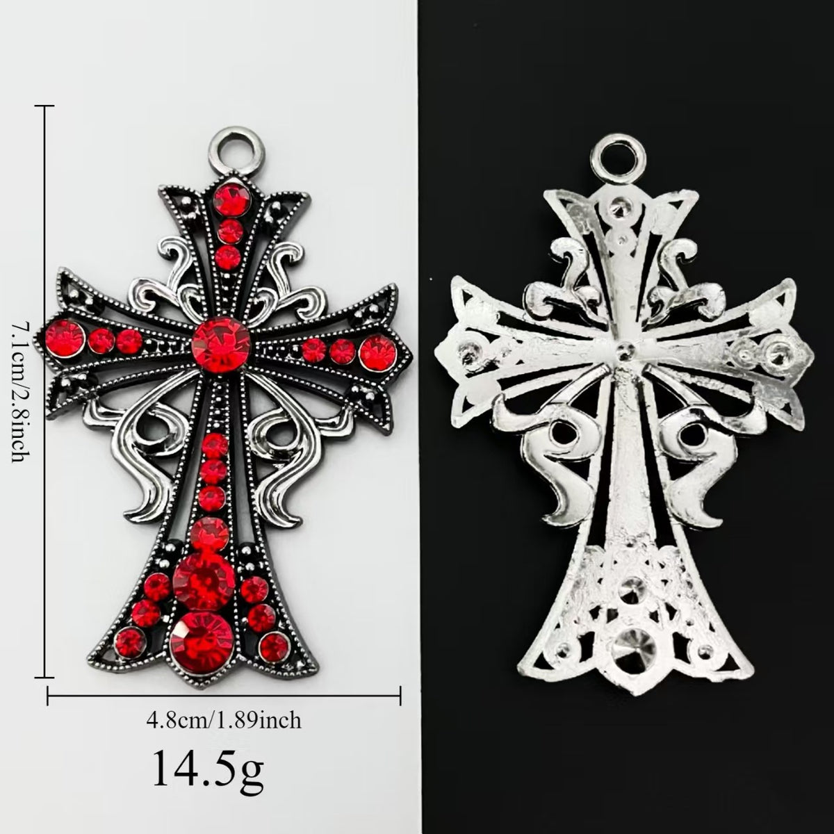 Elvane - Gothic Red and Black Cross Pendant Only