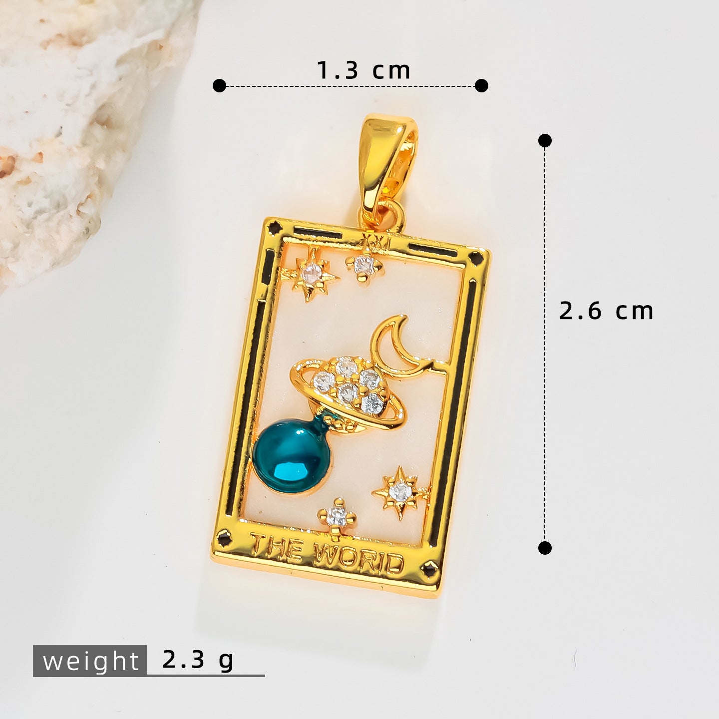 ins网红风复古塔罗牌吊坠锁骨链女项链方牌星星月亮挂件DIY配件