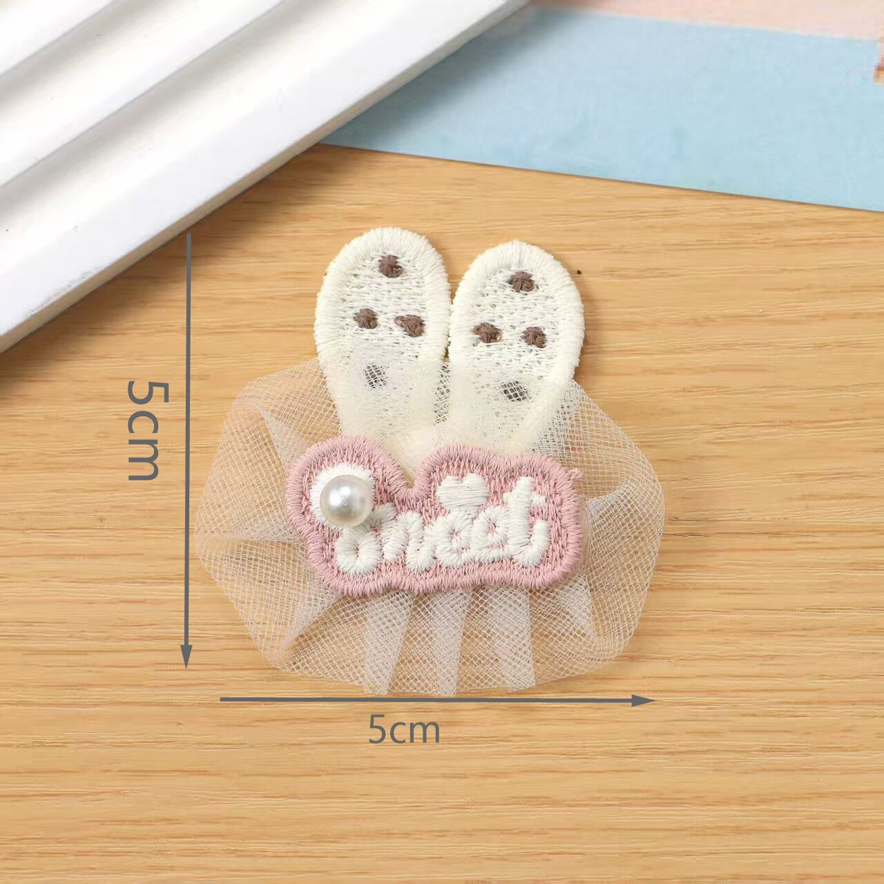 Patch甜美可爱蕾丝兔耳蝴蝶结布贴配件  手工diy发夹鞋帽服饰辅料