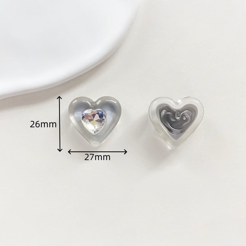 Chivy - Translucent Faceted Heart Cabochon Accessory