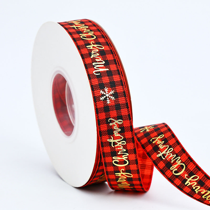 Rivora - Foil Christmas Plaid Ribbon