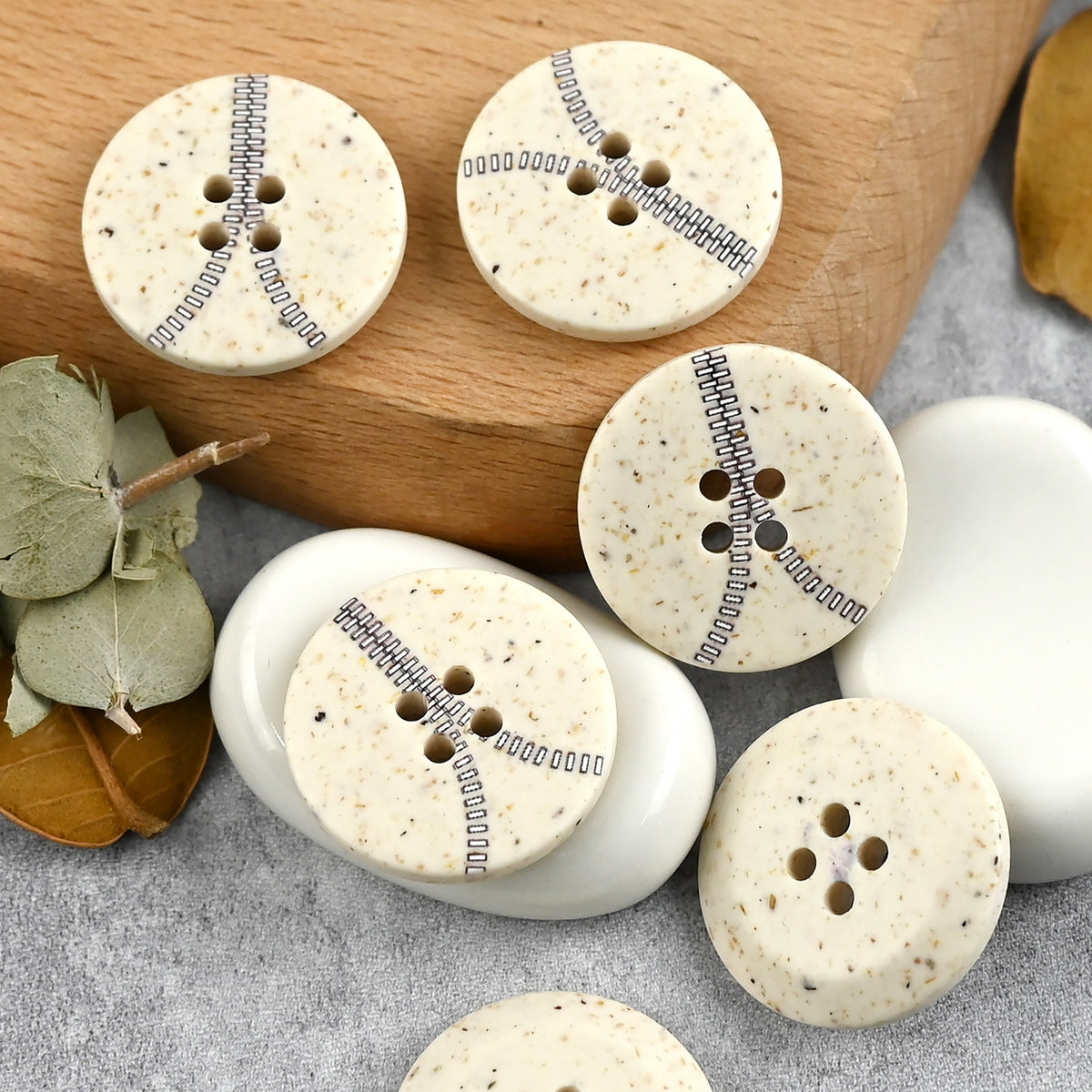 Bunli - DIY 10 Pack Zipper Line Four-Hole Button