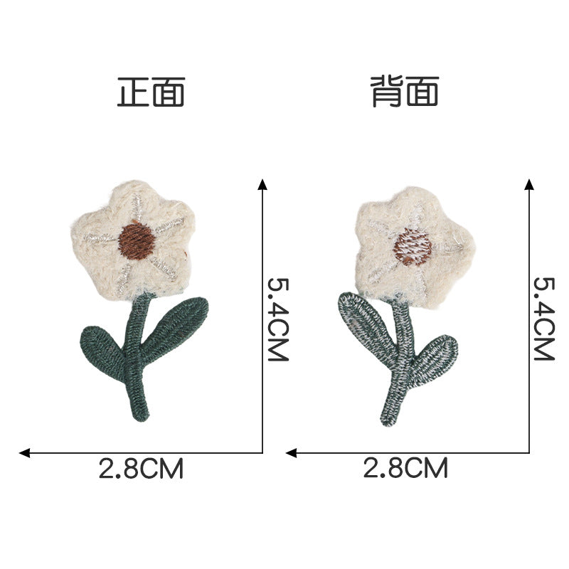 厂家批发DIY服饰配件花朵布贴头饰发夹配件可爱针织服装辅料现货
