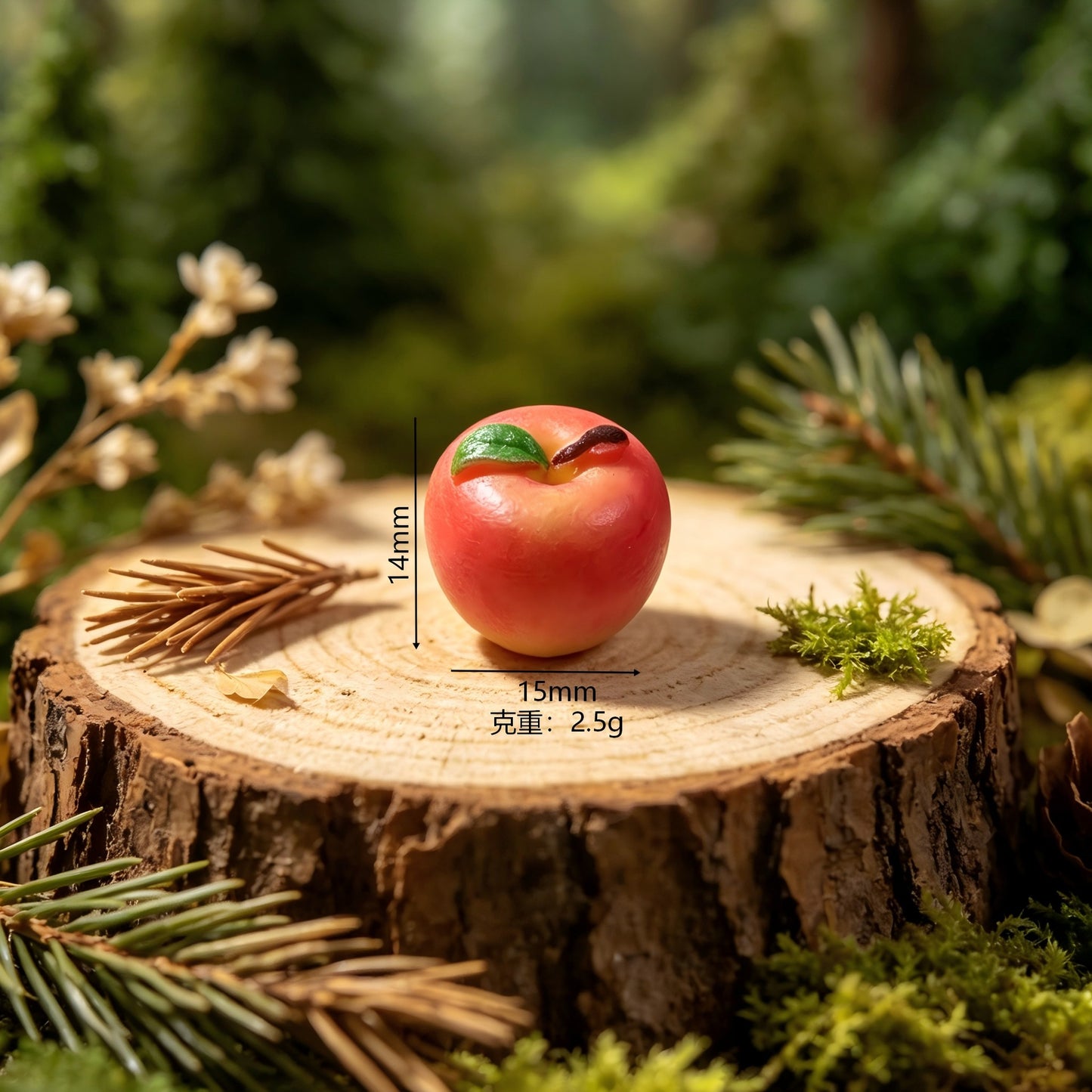 微景观立体水果蓝莓山竹创意食玩萌粒钥匙扣挂件吊坠DIY饰品配件