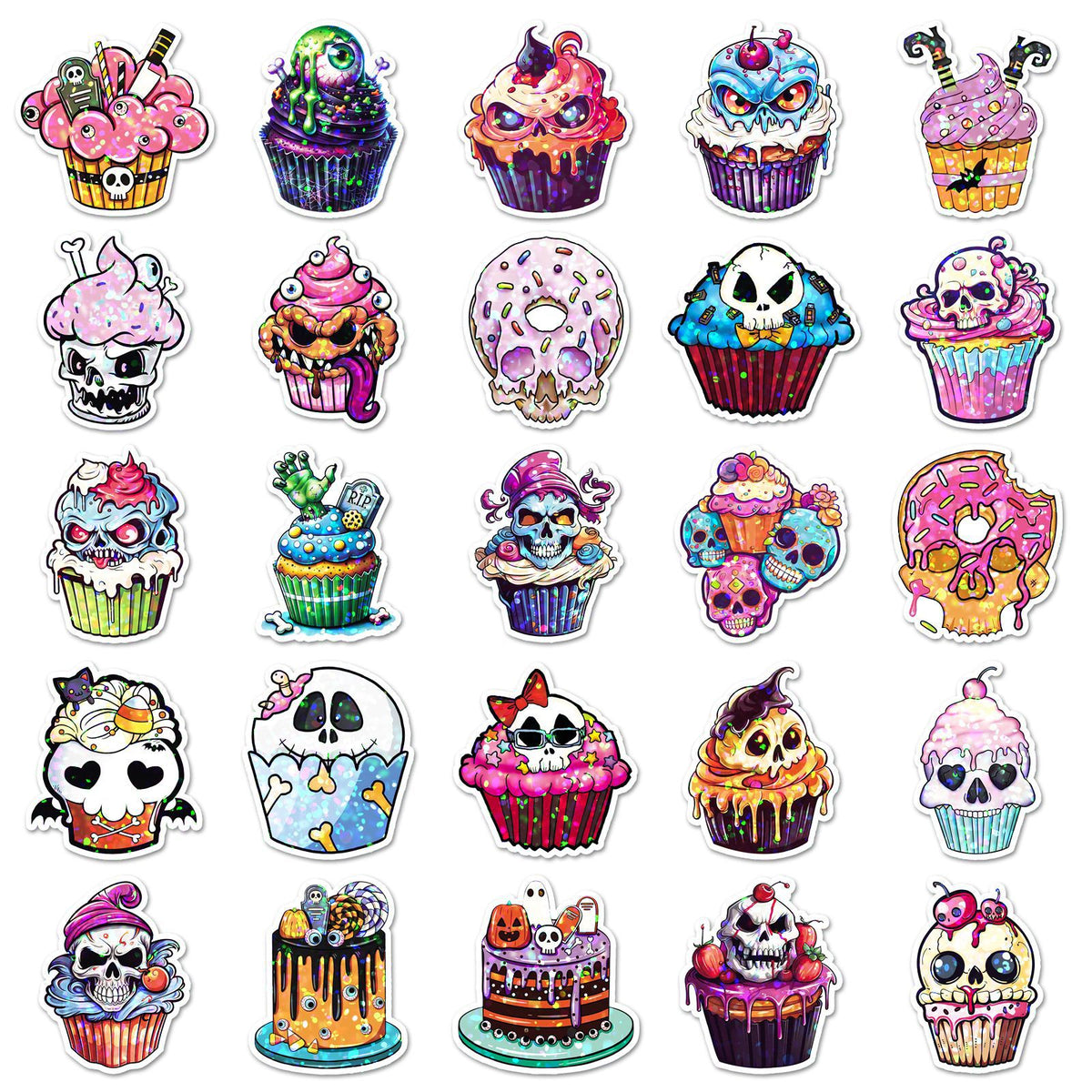 Lunira - Holographic Halloween Cake 50-Sticker Pack