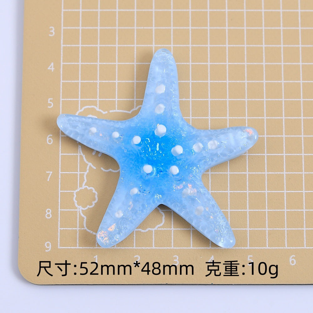 创意彩色冰透海星手工diy自制饰品配件奶油胶树脂小配件材料批发