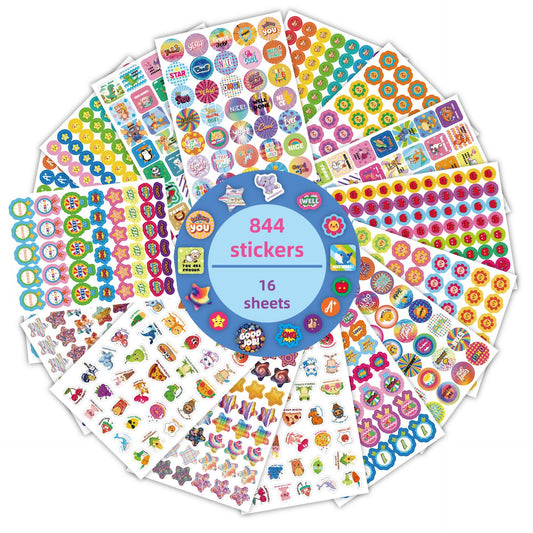 跨境鼓励贴纸16张Reward Stickers激励卡通英文儿童教师奖励贴纸