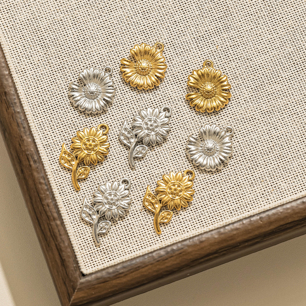Elvane - Daisy Head and Stemmed Flower Pendant Only