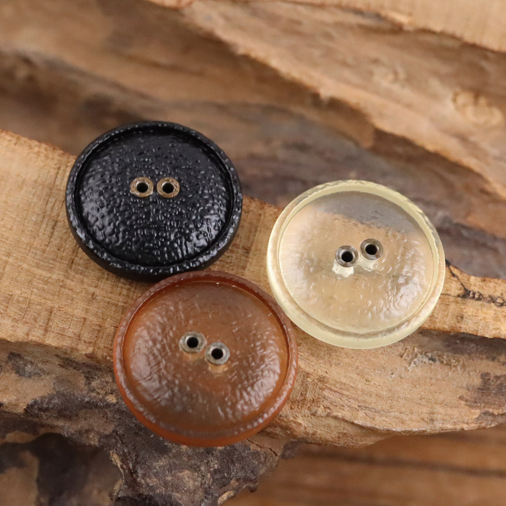 Bunli - DIY 10 Pack Textured Smooth-Back Round Button