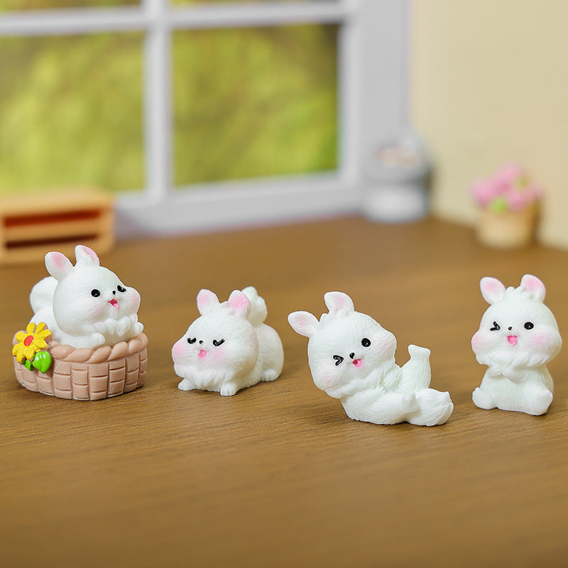 Objella - Fluffy-Tail Rabbit Miniature Ornament