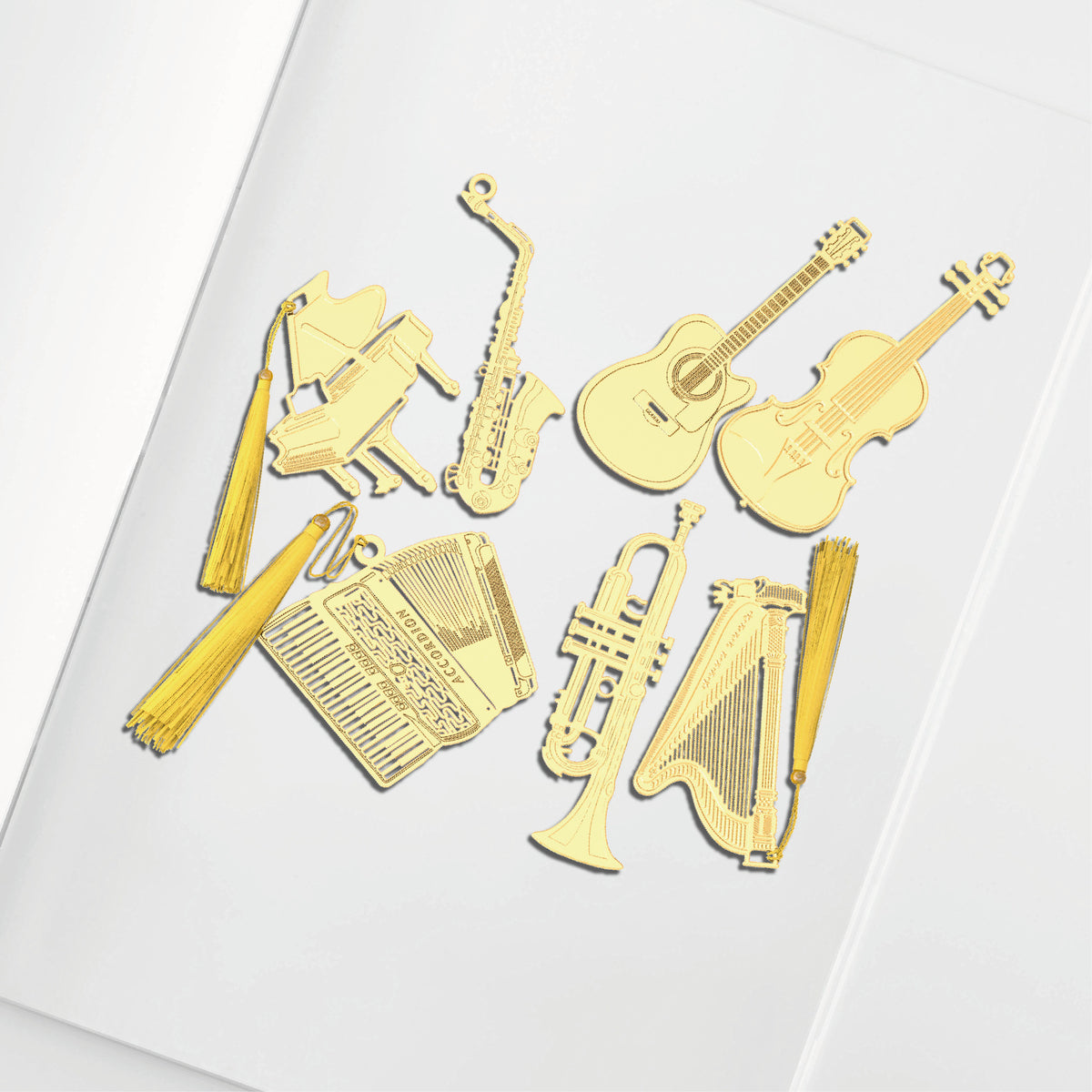 Novellea - Instrument-Silhouette Matching-Tassel Bookmark