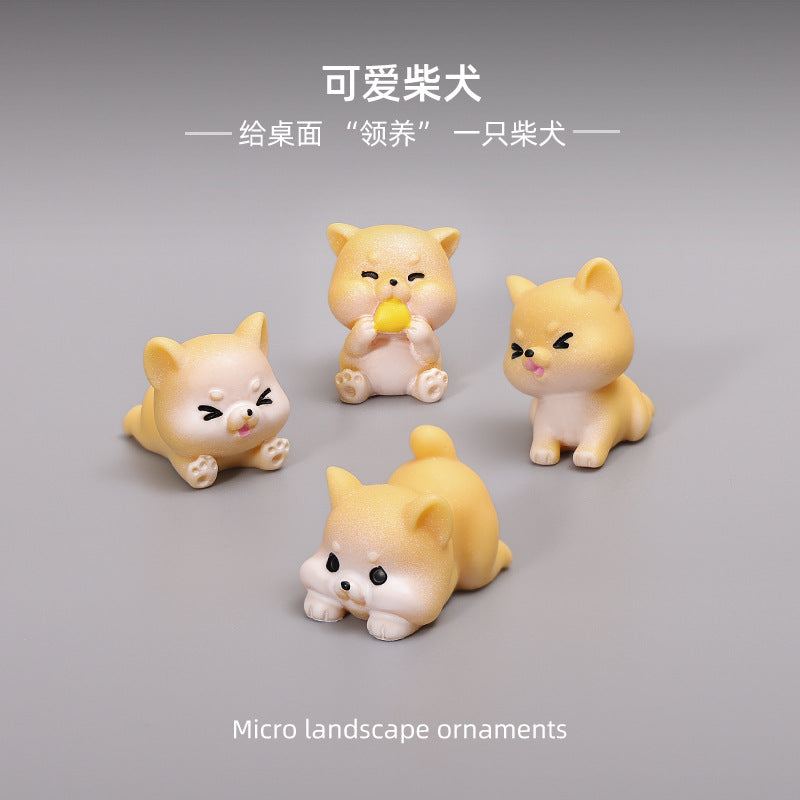 可爱柴犬小狗摆件微景观车载家居桌面树脂diy工艺装饰小万圣节