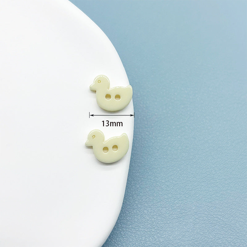 13mm可爱小黄鸭两眼树脂纽扣儿童毛衣娃衣装饰扣手工DIY辅料配件