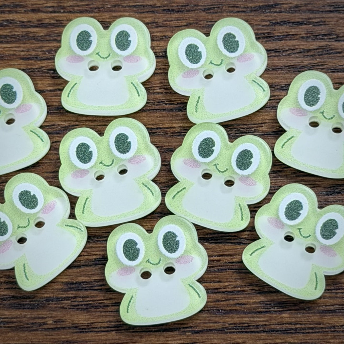 Bunli - DIY 10 Pack Smiling Frog Two-Hole Button