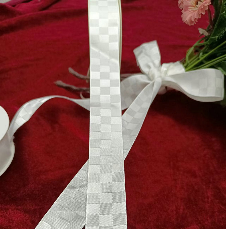 Rivora - White Plaid Decorative Ribbon