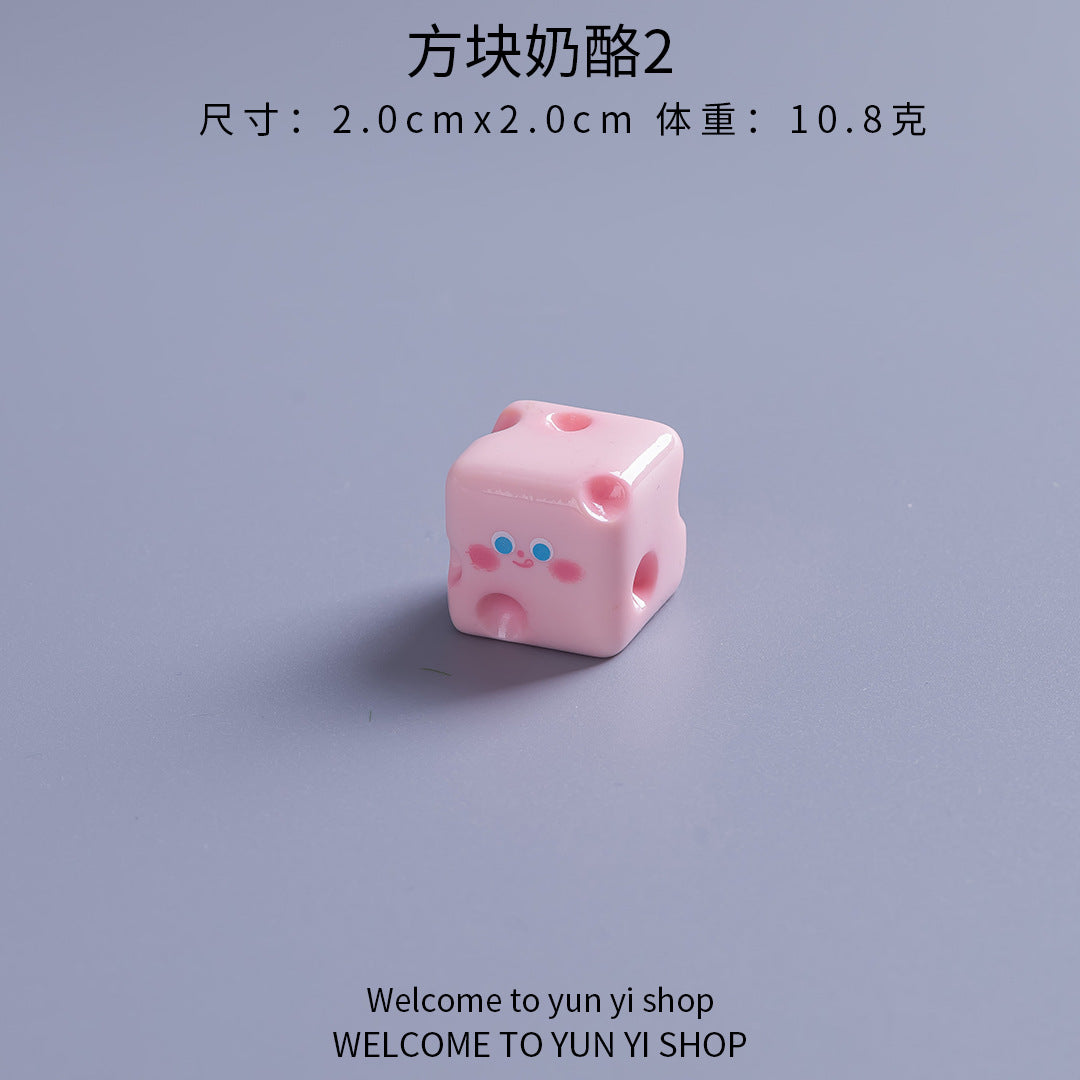 树脂摆件可爱奇趣小奶酪 微景观装饰品diy食玩造景配件桌面小摆件