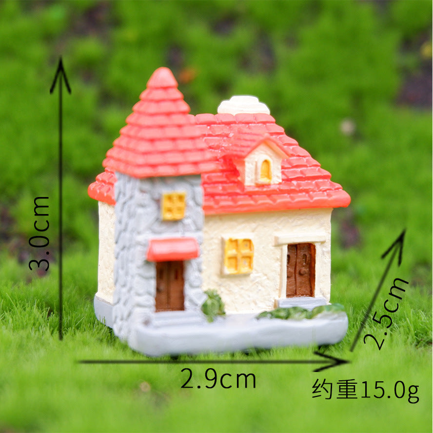 跨境乡村别墅树脂工艺品欧式风格多肉小房子创意造景装饰品微景观