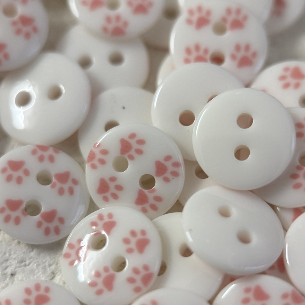 Bunli - DIY 10 Pack Multicolor Paw-Print Round Button