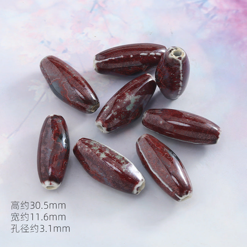 景德镇窑变陶瓷珠diy饰品配件贵妃醉瓷珠手串配件陶瓷珠子散批