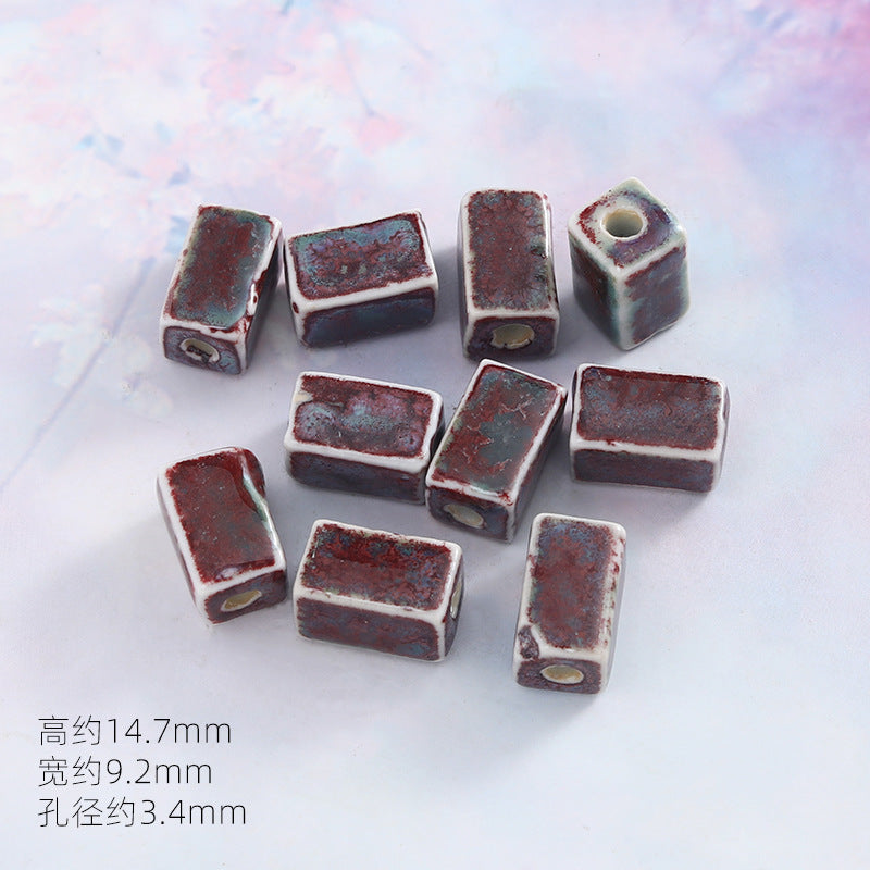 景德镇窑变陶瓷珠diy饰品配件贵妃醉瓷珠手串配件陶瓷珠子散批