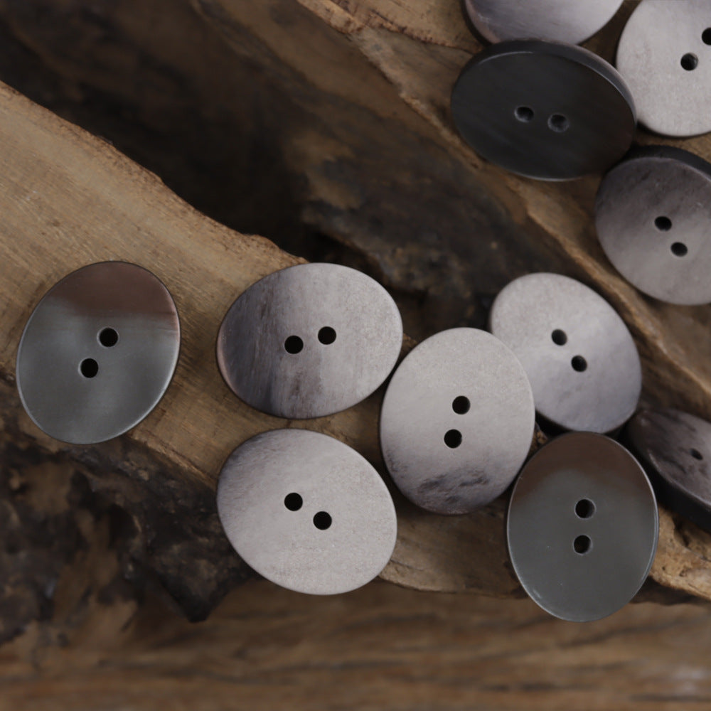 Bunli - DIY 10 Pack Gradient-Grain Oval Button