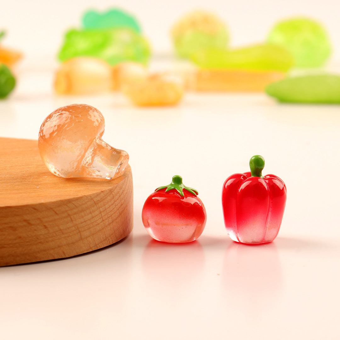 微景观小摆件夜光仿真蔬菜南瓜 创意diy装饰品微缩场景小摆件批发
