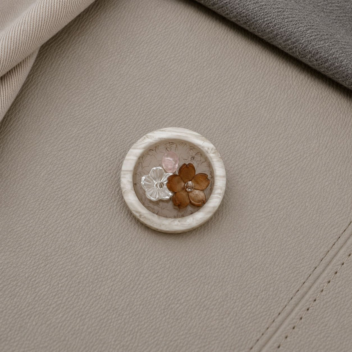 小花森系diy钉珠树脂扣子大衣风衣开衫连衣裙装饰服装辅料纽扣