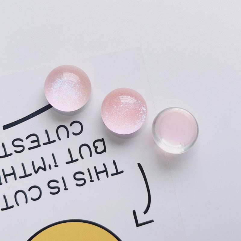 Korean Color Transparent Star Sense Glitter Pink Half Pill Diy Resin Accessories Earrings Hair Clip Cell Phone Case Shoe Material