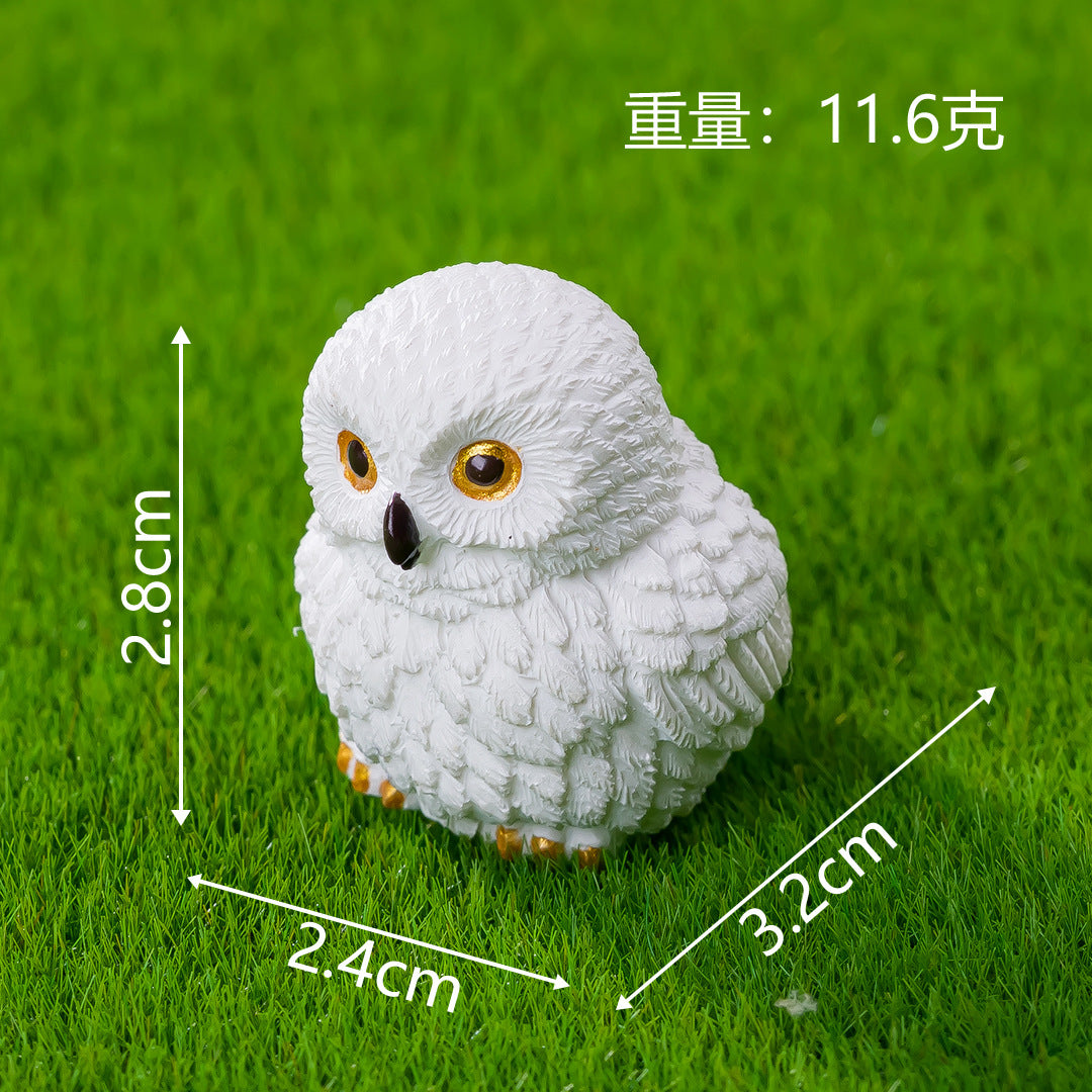 微景观新品仿真写实猫头鹰摆件 diy园艺造景家居装饰品桌面小摆件