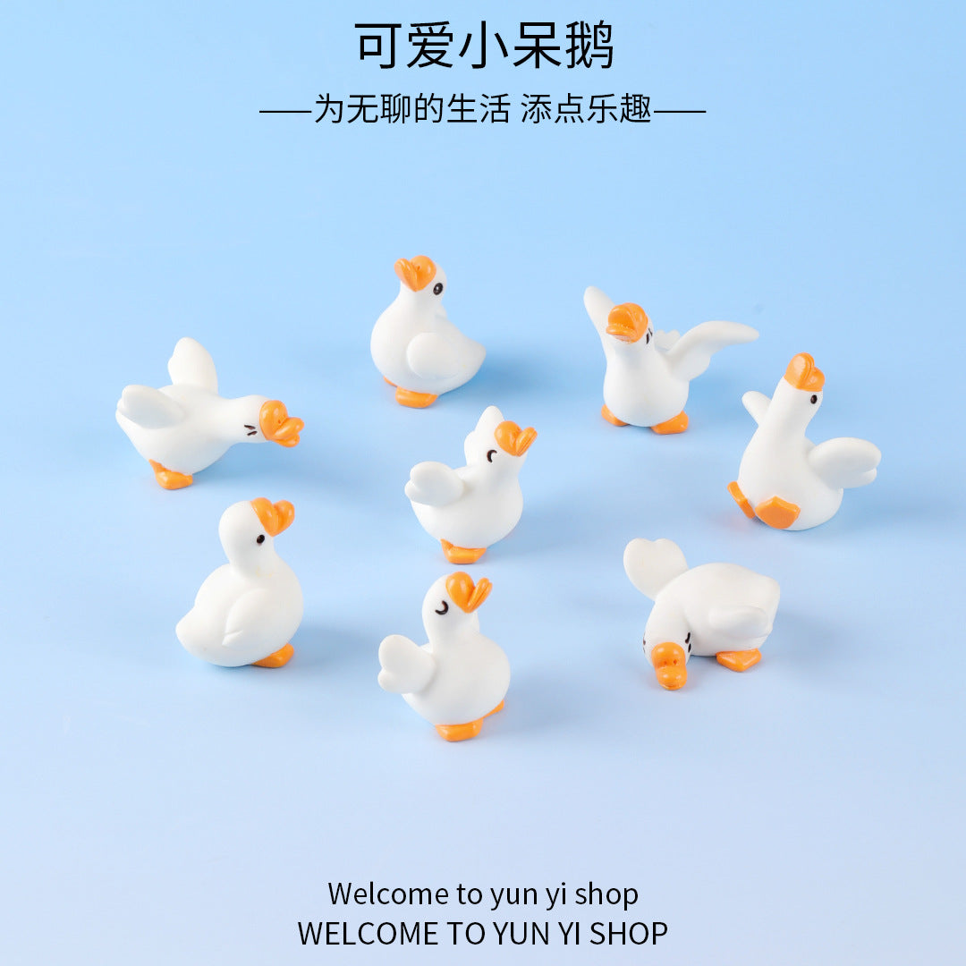 微景观创意呆萌搞怪大白鹅公仔园艺diy装饰品 配件汽车桌面小摆件
