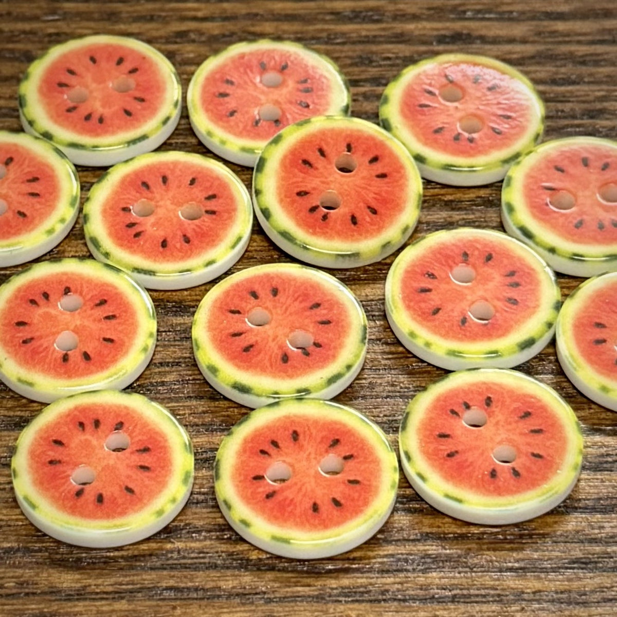 Bunli - DIY 10 Pack Watermelon Slice Two-Hole Button