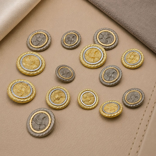 Bunli - DIY 10 Pack Two-Tone Interlaced Buttons