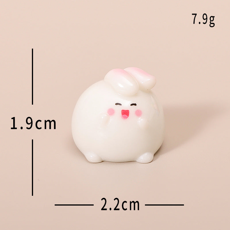 微景观摆件可爱创意小白兔家居桌面车载树脂diy工艺装饰摆件批发