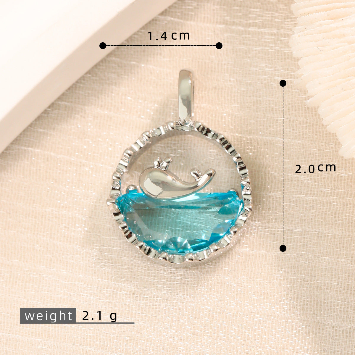 海洋系列梦幻水波纹海豚鱼尾水母吊坠女DIY项链手链耳环饰品配件