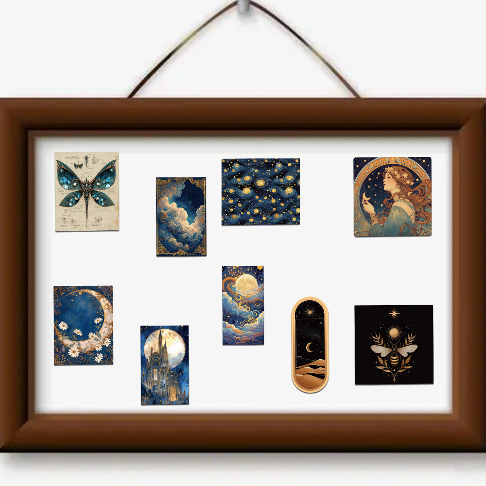 50 Gold Cosmic Vortex Stickers DIY Cell Phone Case Suitcase Notebook Handbook Sticker Waterproof Sticker