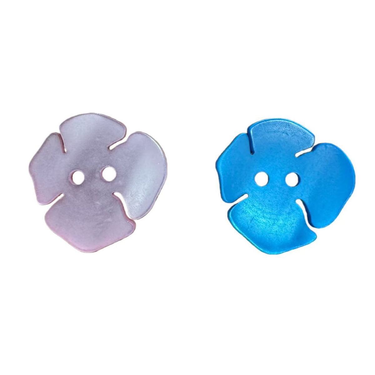Bunli - DIY 10 Pack Pink-Blue Leaf-Shaped Flower Button