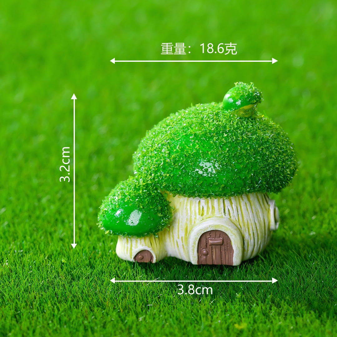 创意新品仿真蘑菇房子 树脂小摆件萌粒diy鱼缸造景装饰品桌面摆件