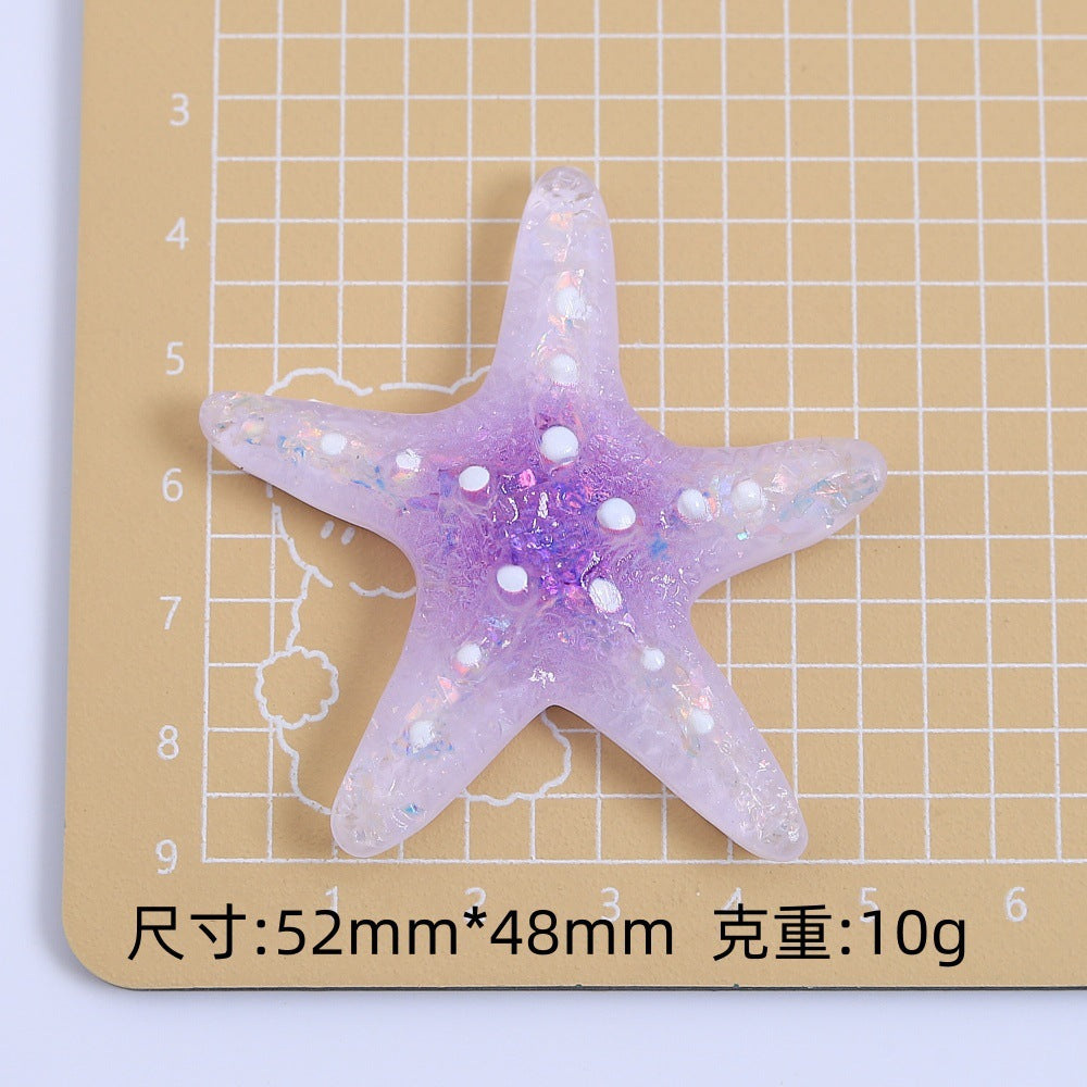 创意彩色冰透海星手工diy自制饰品配件奶油胶树脂小配件材料批发