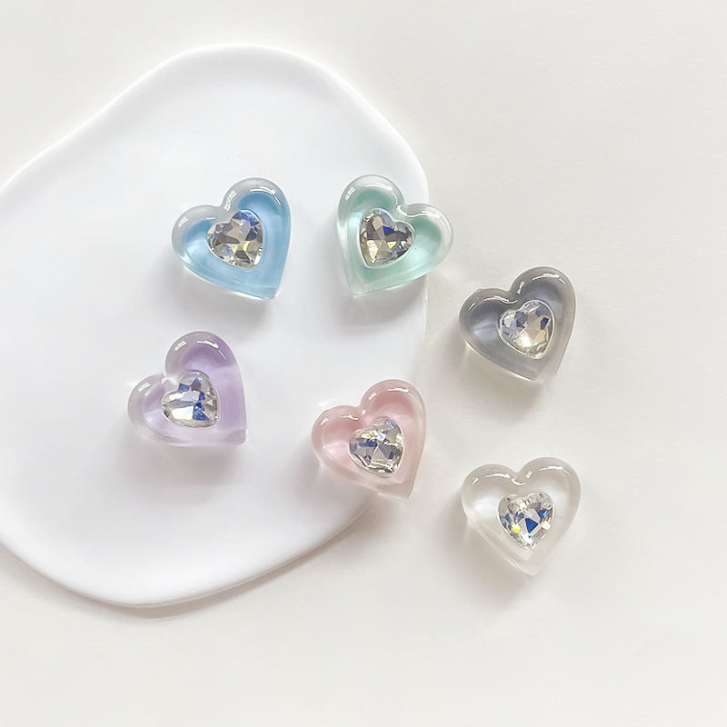 Chivy - Translucent Faceted Heart Cabochon Accessory