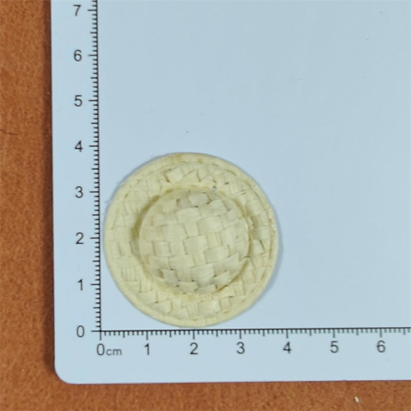 迷你花艺编织小草帽 仿草编帽 工艺装饰公仔 娃娃玩具帽子DIY配件