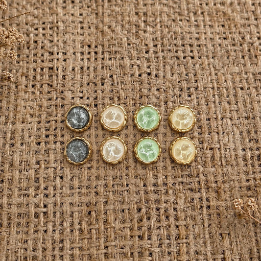 Bunli - DIY 10 Pack Round Sculpted-Rim Buttons