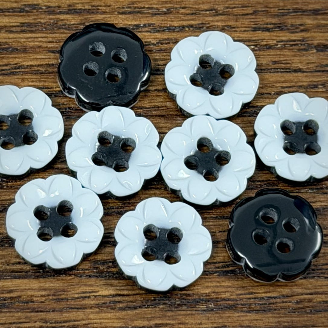 Bunli - DIY 10 Pack Layered Flower Four-Hole Button