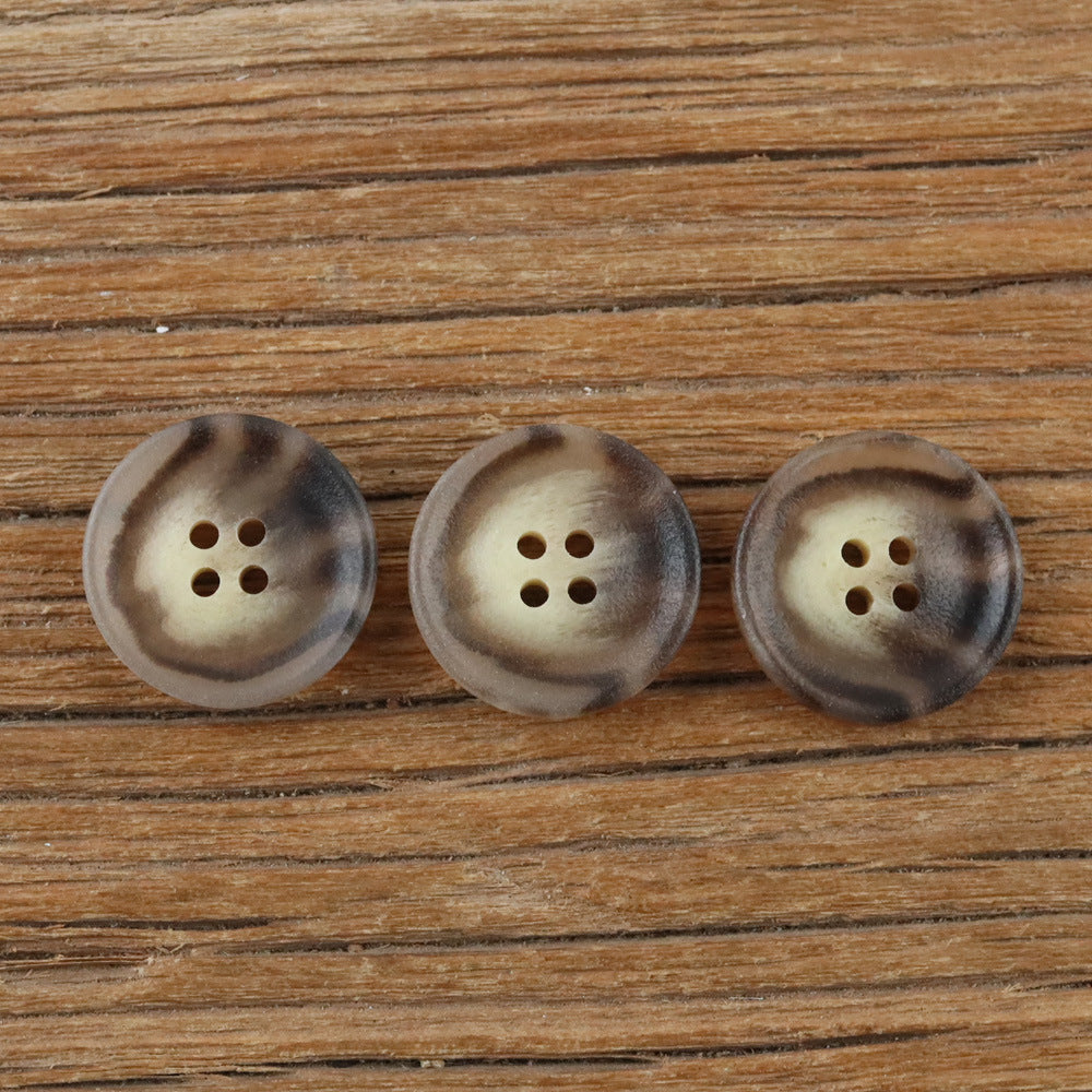 Bunli - DIY 10 Pack Khaki Brown Swirl Button
