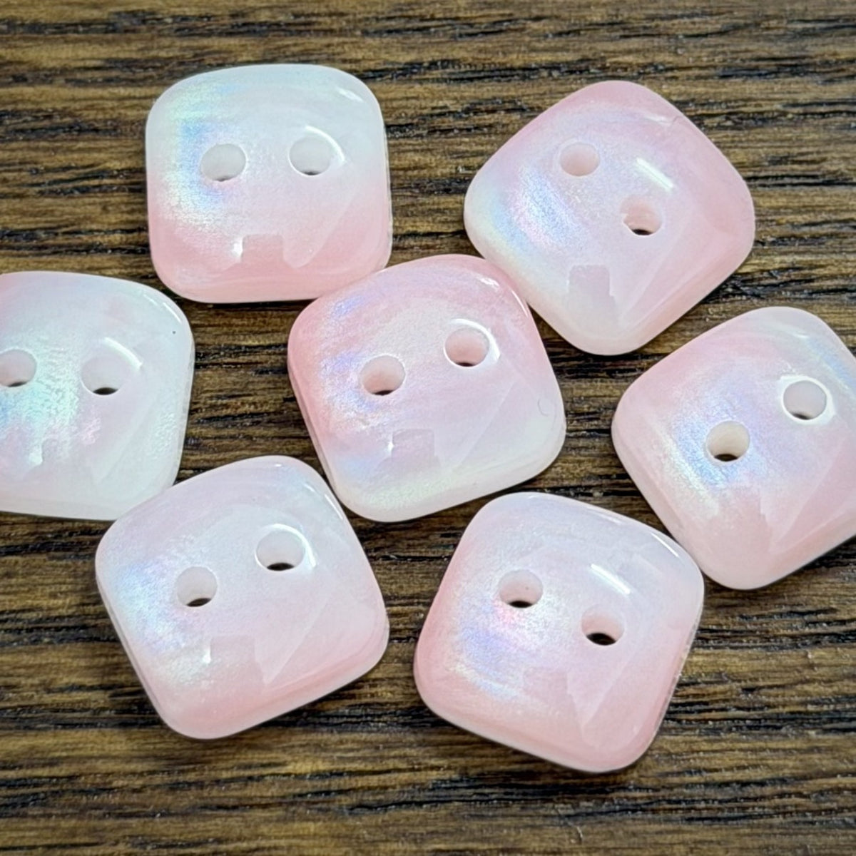 Bunli - DIY 10 Pack Faceted Square Two-Hole Button