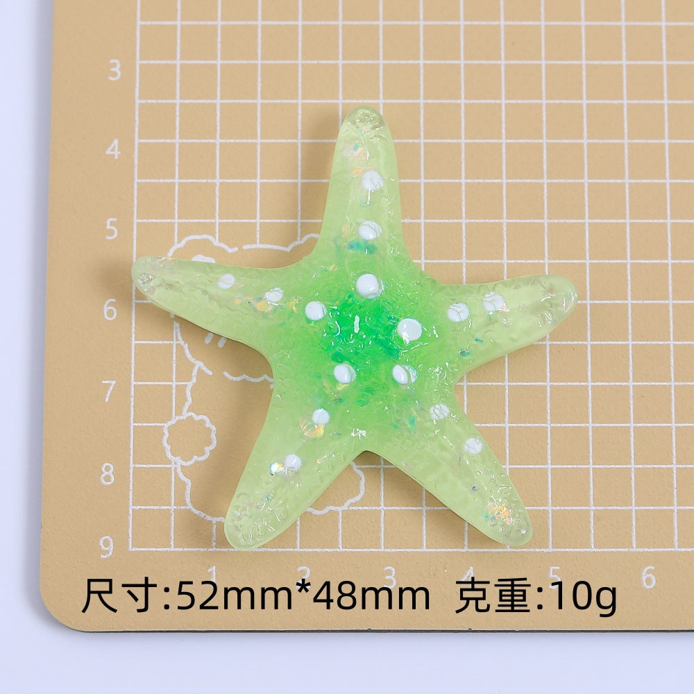 创意彩色冰透海星手工diy自制饰品配件奶油胶树脂小配件材料批发