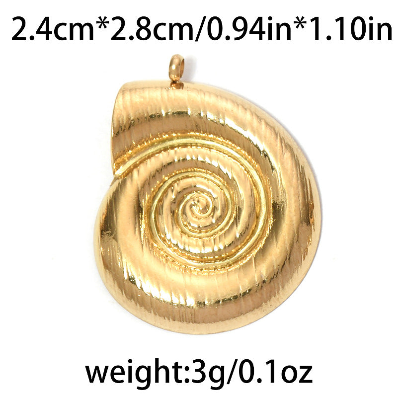 Elvane - Smooth and Ribbed Spiral Shell Pendant Only