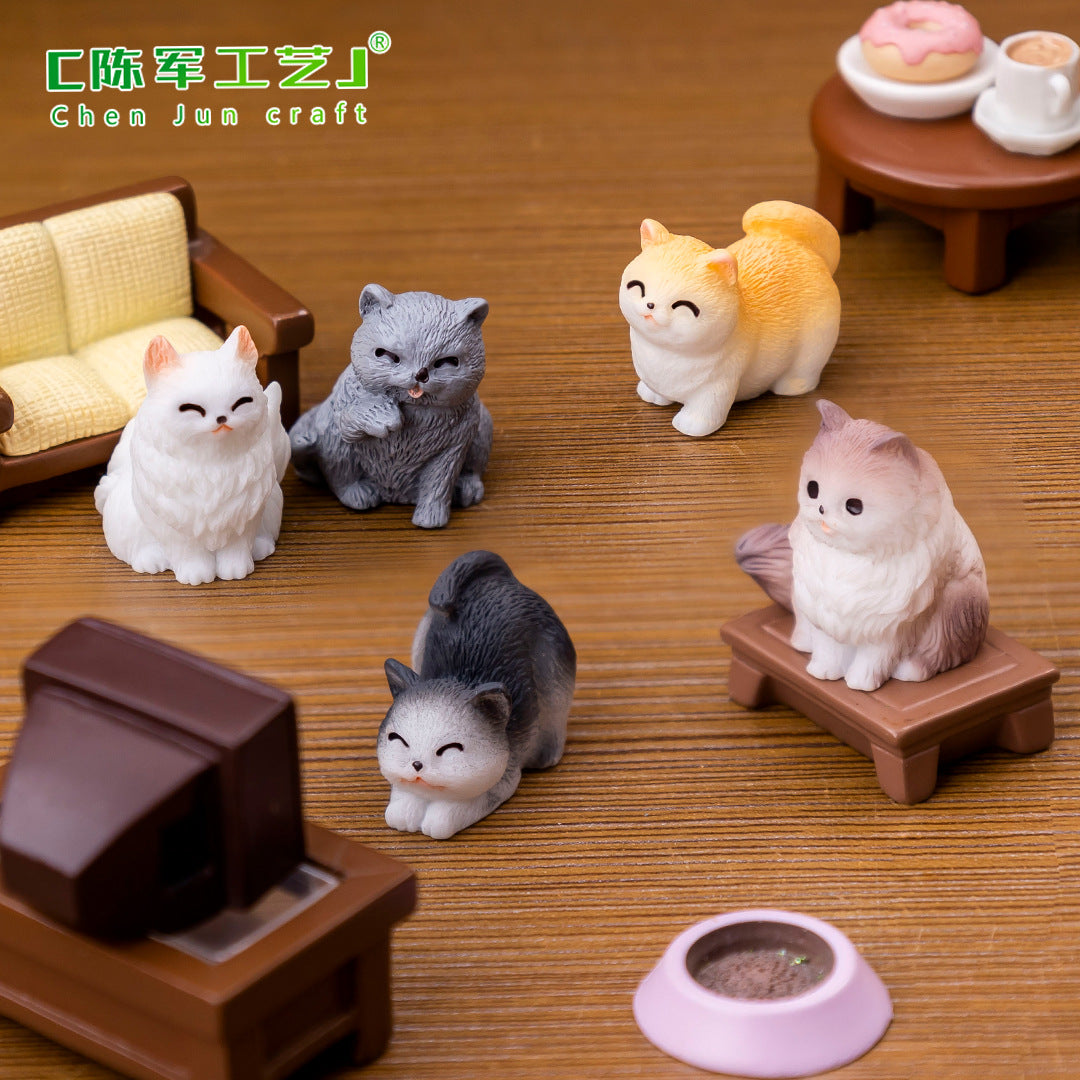 微景观创意可爱小猫猫咪 diy装饰品盲袋配件迷你桌面汽车载小摆件